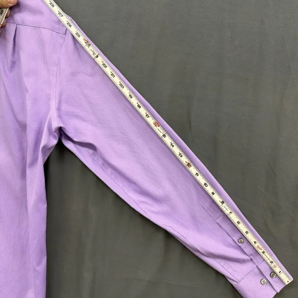 Calvin Klein Dress Shirt Mens 15.5 34/35 Purple Slim Fit Non Iron Button Up